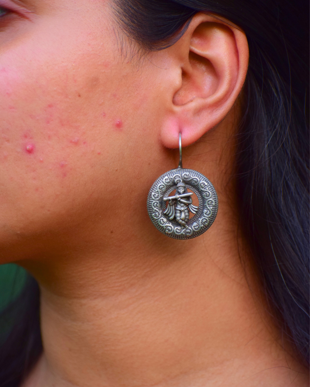 Divine Grace: German Silver Earring Duo