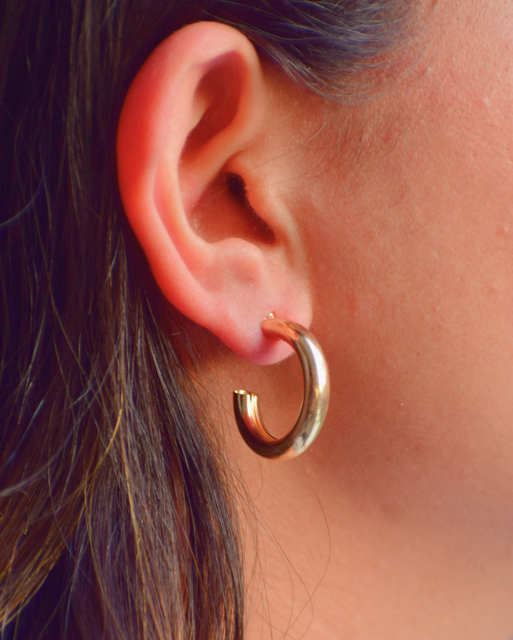 Jewel Space Gold Plated Geometric Half Hoop Earrings