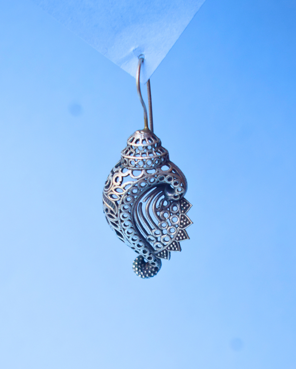 Shell Shape Trendy Oxidised German Silver Earring