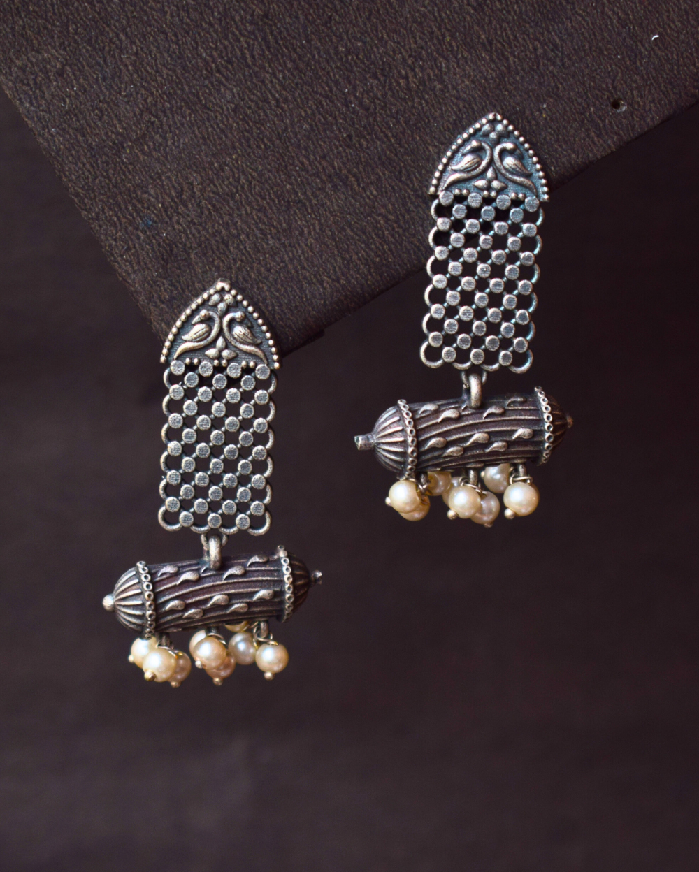 Ethnic Handcrafted German Silver Earrings